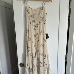 Brand New Lulu’s Cream Colored Floral Dress